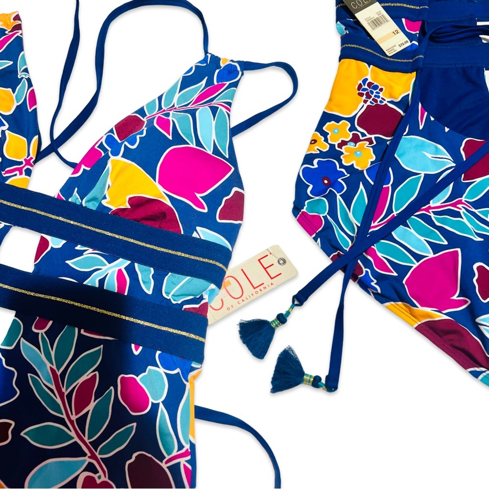 ✨NWT✨COLE OF CALIFORNIA▪️ Women’s One Piece Colorful Floral Swimsuit - Picture 6 of 15